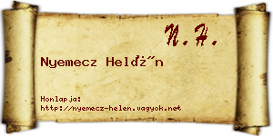 Nyemecz Helén névjegykártya